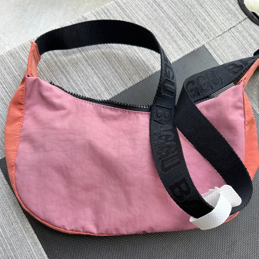 *SOLD*BAGGU DEADSTOCK - Rose Jam Mix - Small Nylon Crescent Bag